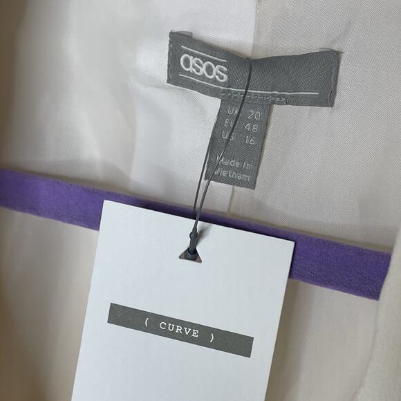 NWT ASOS Curve Ivory Cream Blazer Jacket Women’s 16 Preppy Quiet Luxury Elegant - Picture 5 of 7
